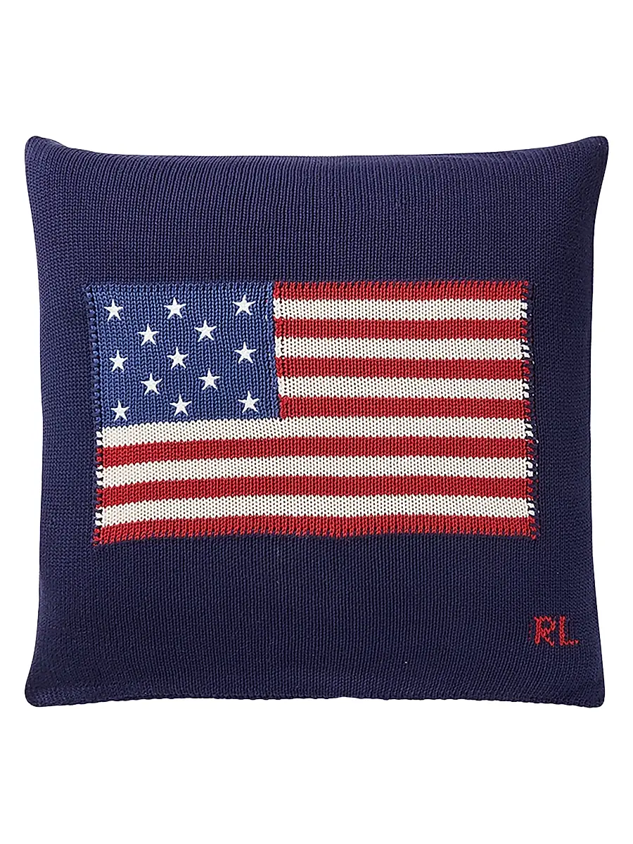 Ralph Lauren Home RL Flag Cotton & Linen Throw Pillow