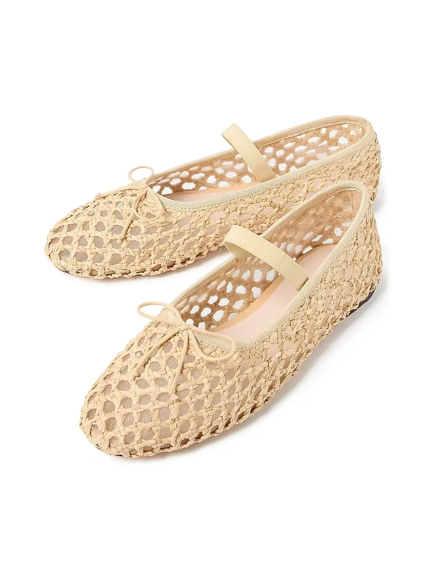 Loeffler Randall Women's Leonie Raffia Ballet Flats | Thumbnail 2