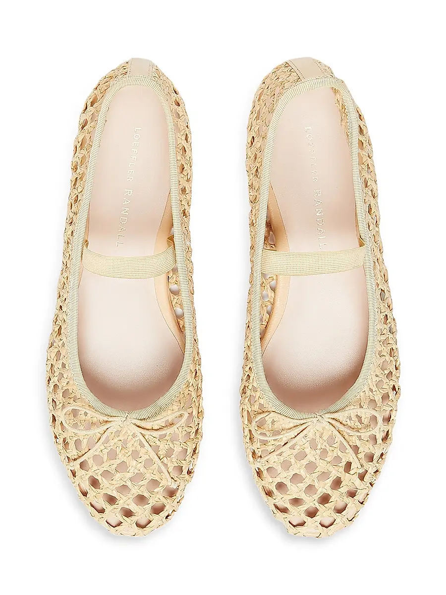 Loeffler Randall Women's Leonie Raffia Ballet Flats | Thumbnail 3