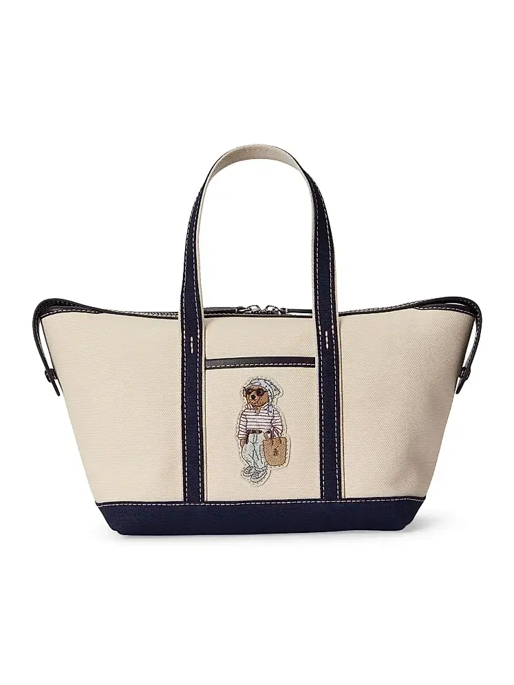 Women's Polo Bear Shopper Tote Bag Women's Polo Bear Shopper Tote Bag