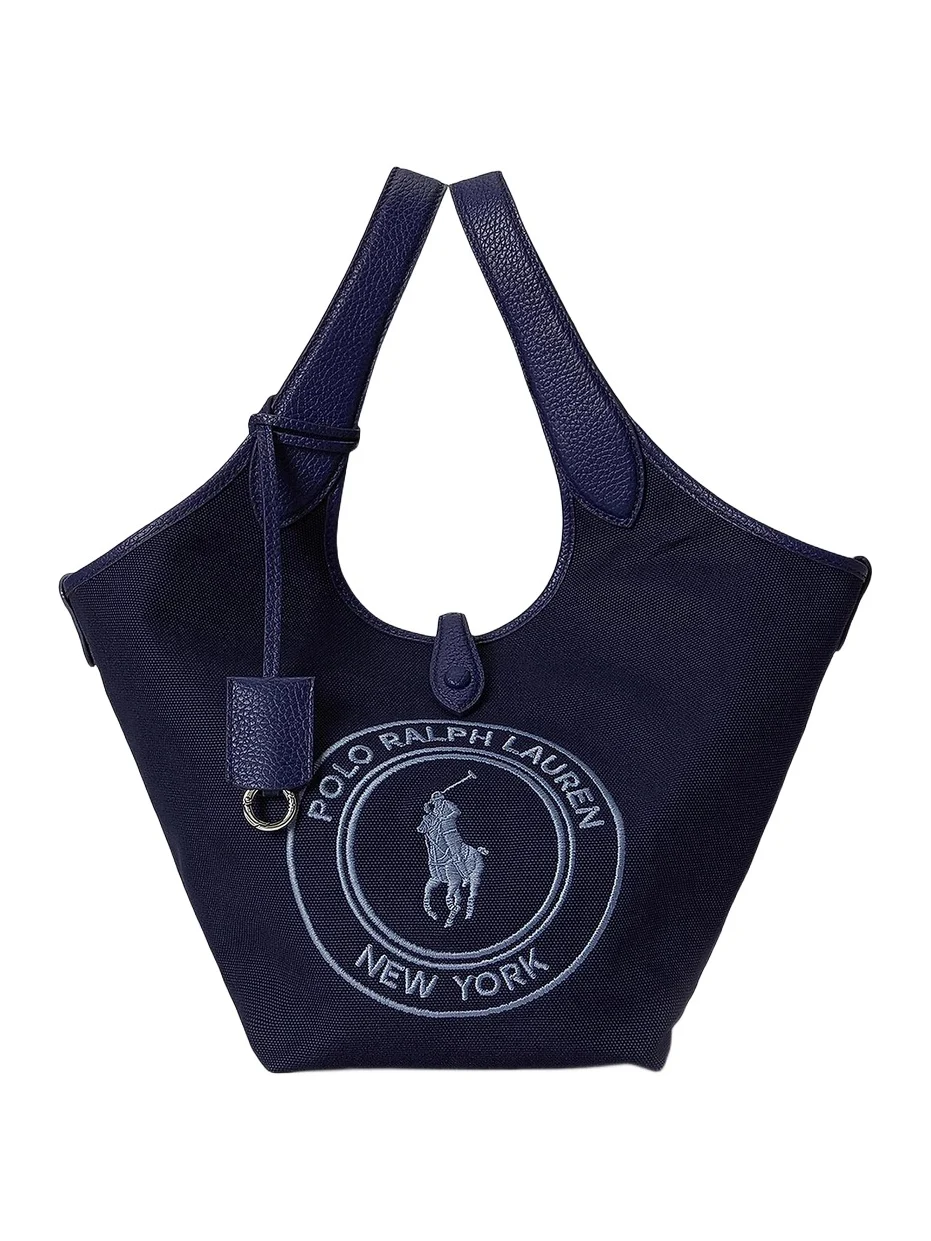 Women's Polo Play Medium Logo Cotton Canvas Tote Bag