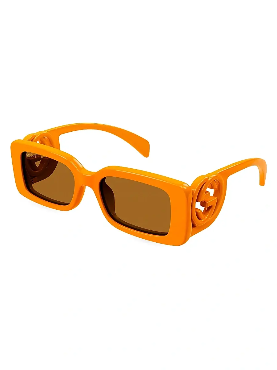 Gucci Women's Chaise Longue 54MM Rectangular Sunglasses - Orange Brown | Image 1 Gucci Women's Chaise Longue 54MM Rectangular Sunglasses - Orange Brown | Image 1