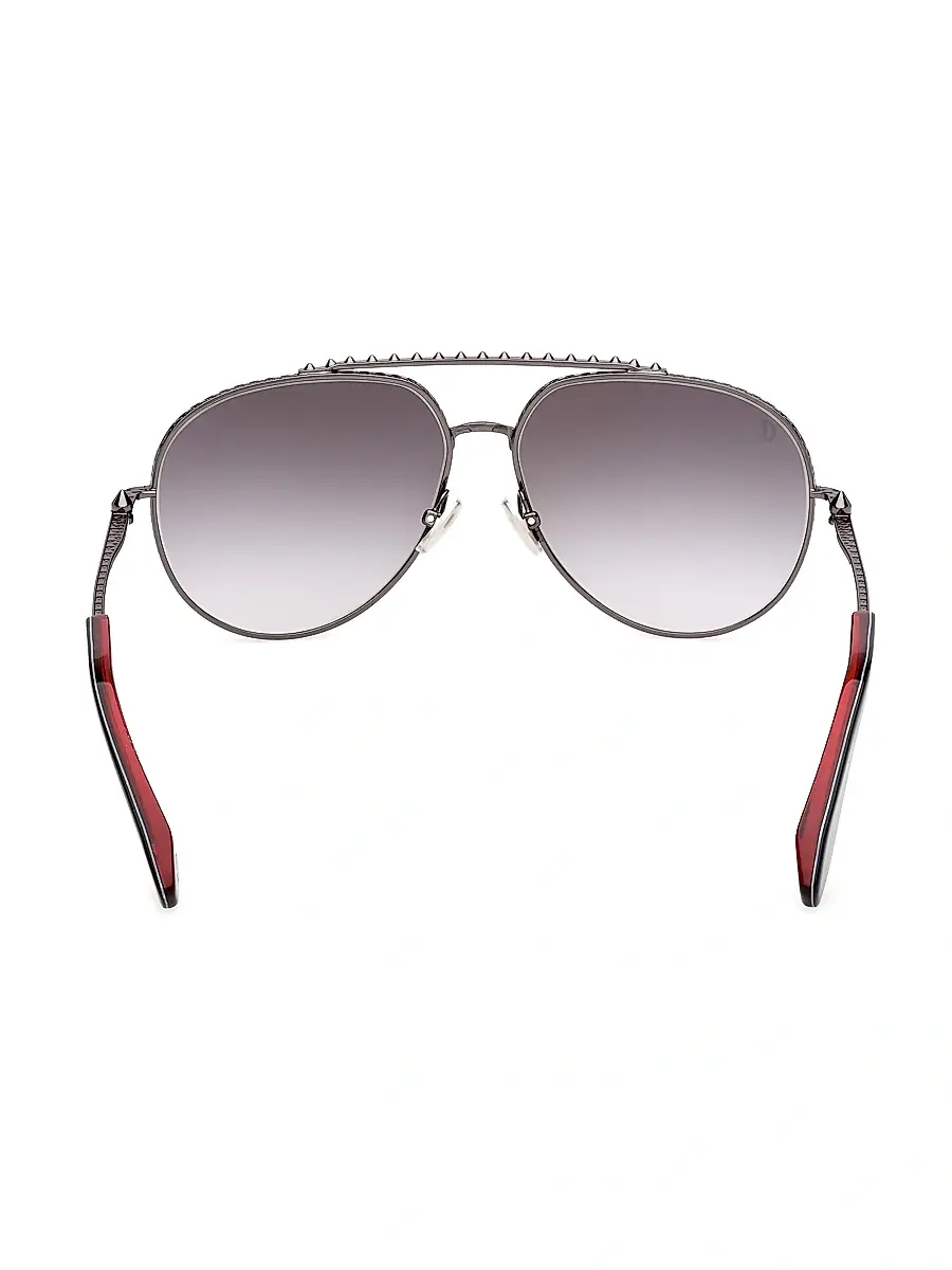 Christian Louboutin Men's Greggo 61MM Aviator Sunglasses - Gunmetal Red | Thumbnail 5 Christian Louboutin Men's Greggo 61MM Aviator Sunglasses - Gunmetal Red | Thumbnail 5