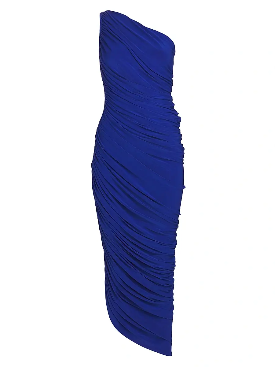 Norma Kamali Women's Diana Ruched One-Shoulder Gown - Electric Blue | Image 1 Norma Kamali Women's Diana Ruched One-Shoulder Gown - Electric Blue | Image 1
