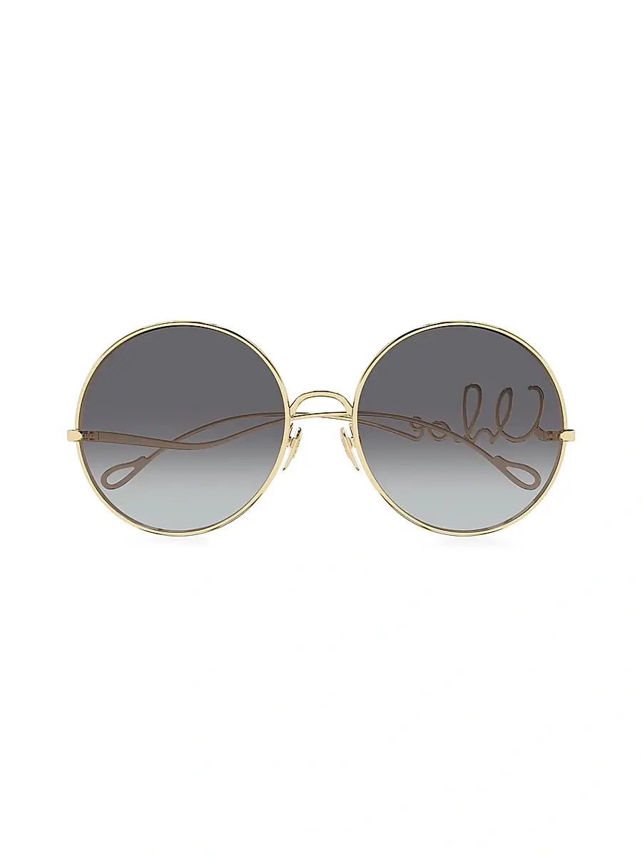 Chloé Women's Iconic 60MM Round Sunglasses - Gold | Thumbnail 2 Chloé Women's Iconic 60MM Round Sunglasses - Gold | Thumbnail 2