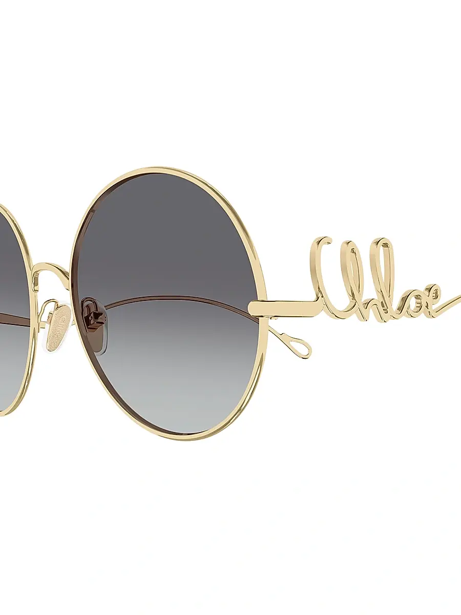 Chloé Women's Iconic 60MM Round Sunglasses - Gold | Thumbnail 3 Chloé Women's Iconic 60MM Round Sunglasses - Gold | Thumbnail 3