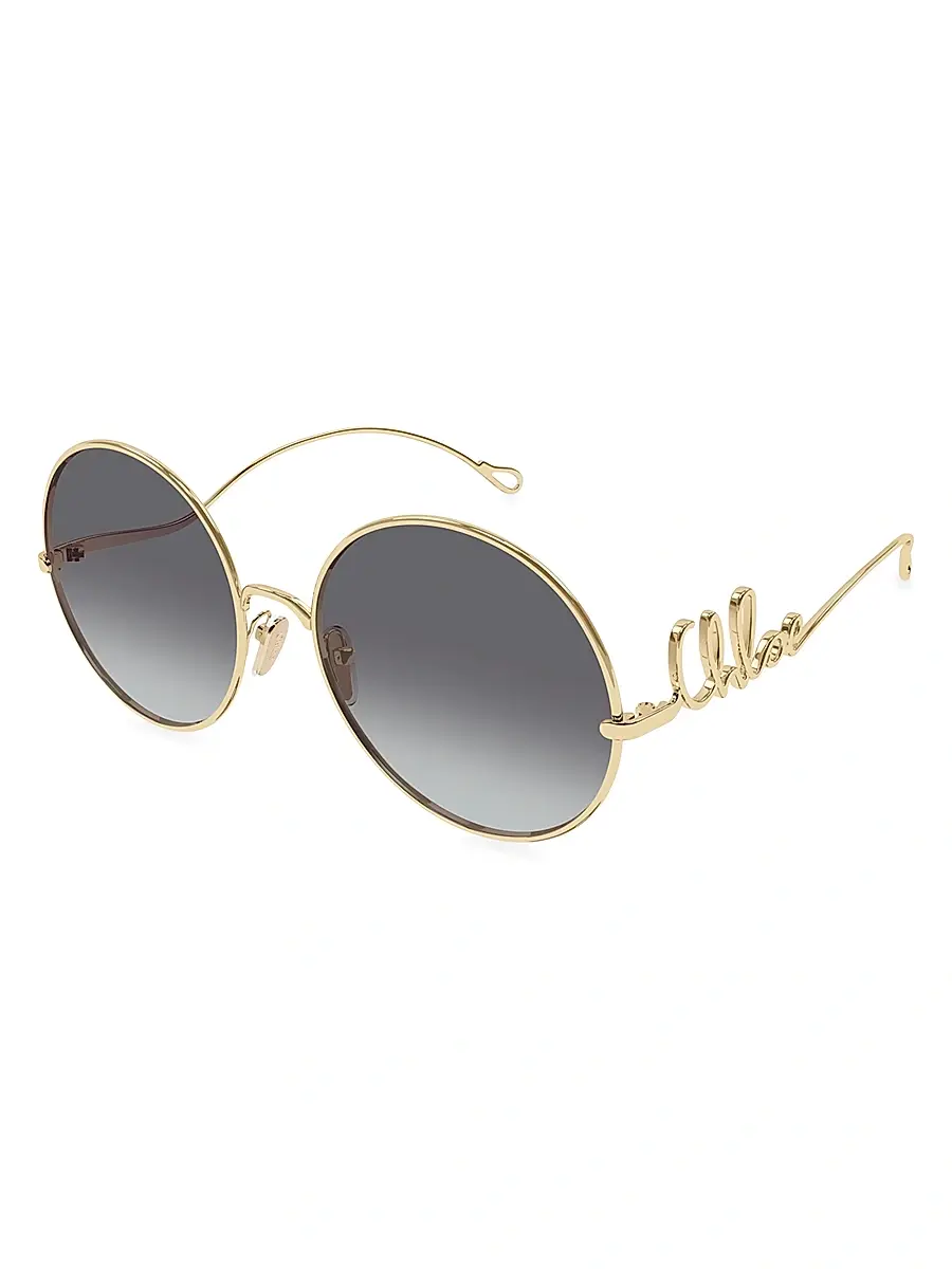 Women's Iconic 60MM Round Sunglasses - Gold