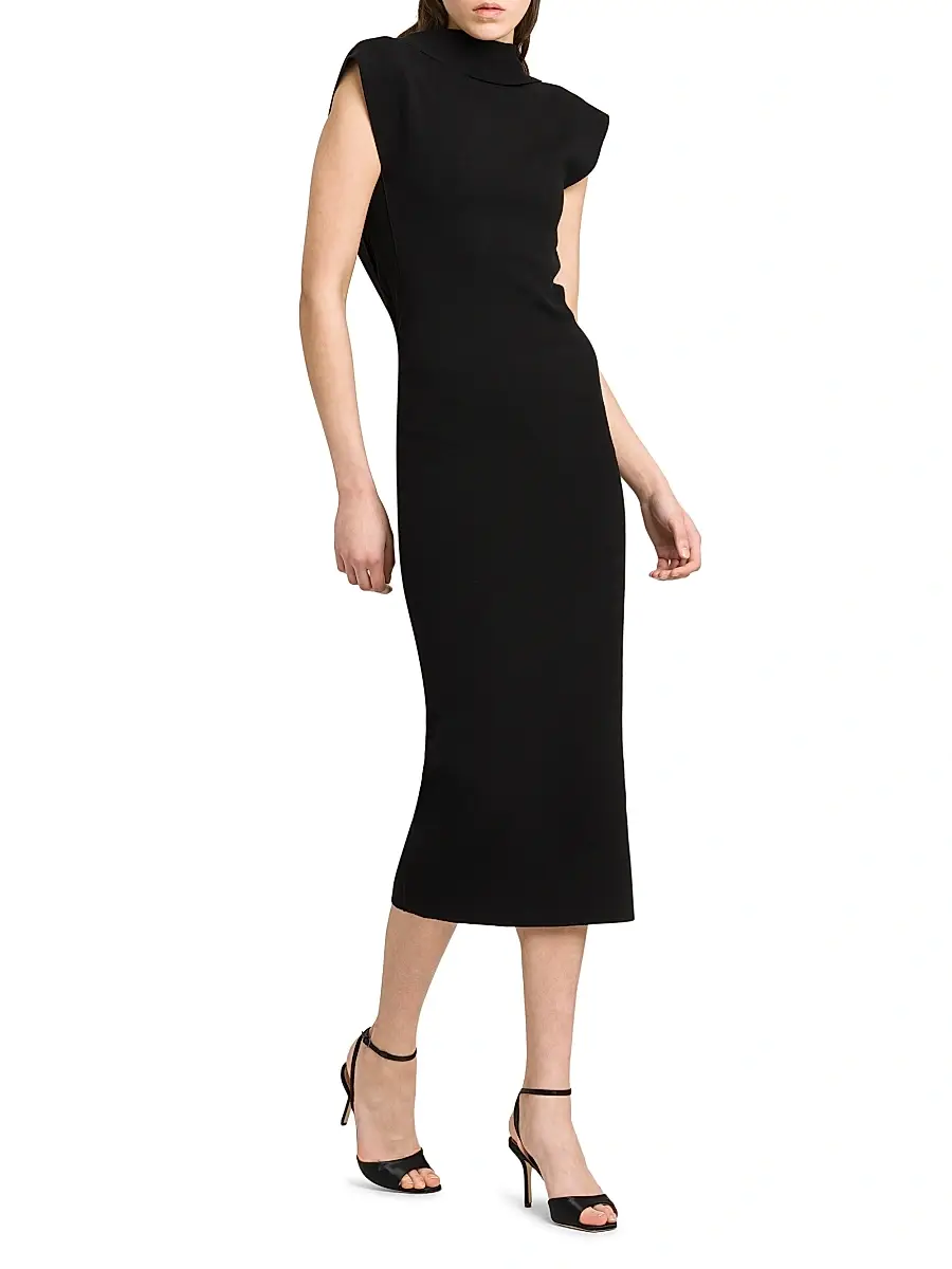 Alberta Ferretti Women's Knit Open Cowlback Midi-Dress | Thumbnail 2