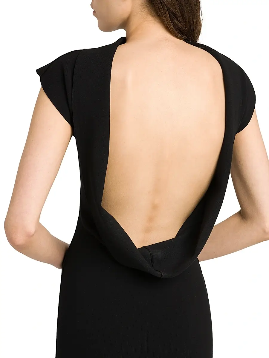 Alberta Ferretti Women's Knit Open Cowlback Midi-Dress | Thumbnail 6