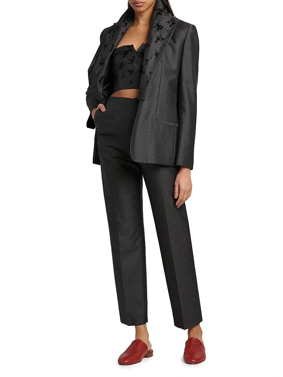 Alberta Ferretti Women's Embellished Wool-Silk Jacket | Thumbnail 2