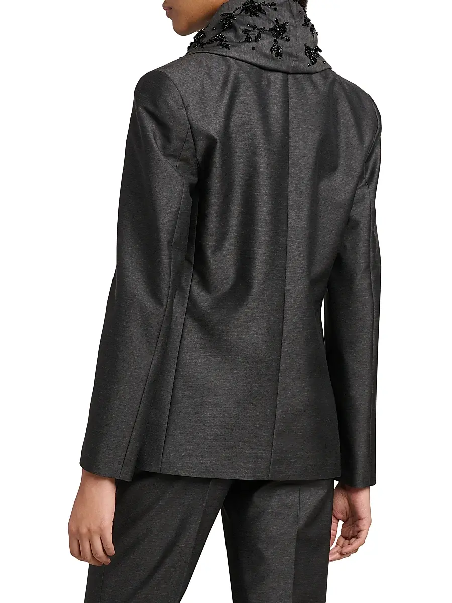 Alberta Ferretti Women's Embellished Wool-Silk Jacket | Thumbnail 5
