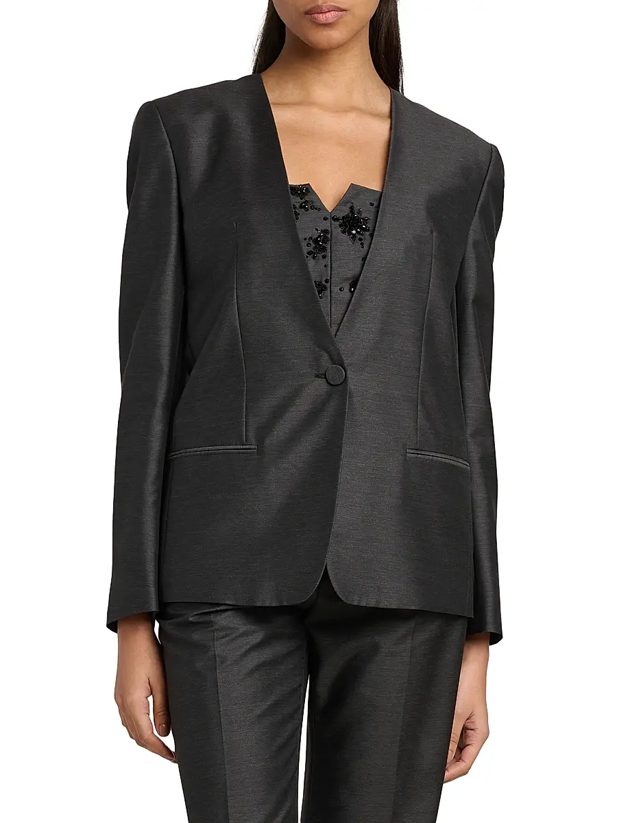 Alberta Ferretti Women's Embellished Wool-Silk Jacket | Thumbnail 6