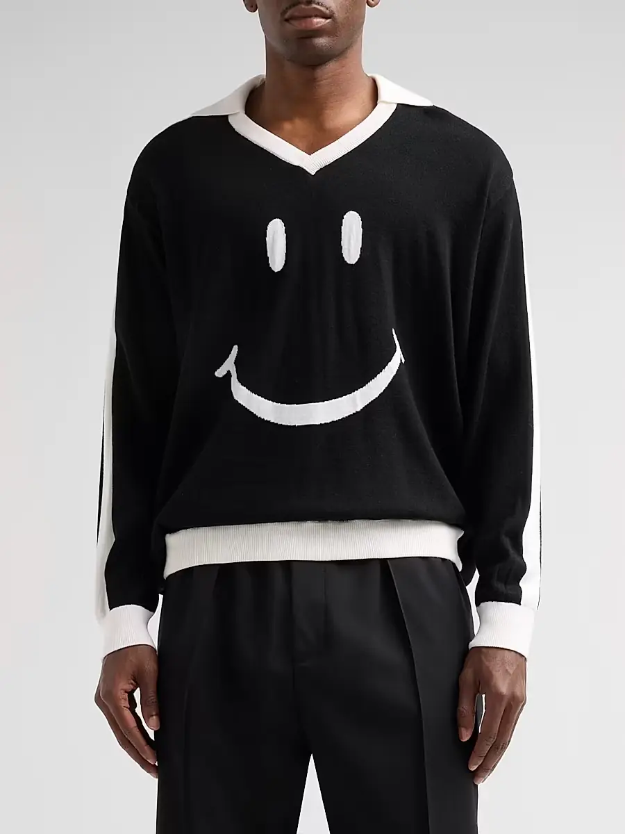 MOSCHINO Men's Smiley Knitted Wool Sweater | Thumbnail 4 MOSCHINO Men's Smiley Knitted Wool Sweater | Thumbnail 4