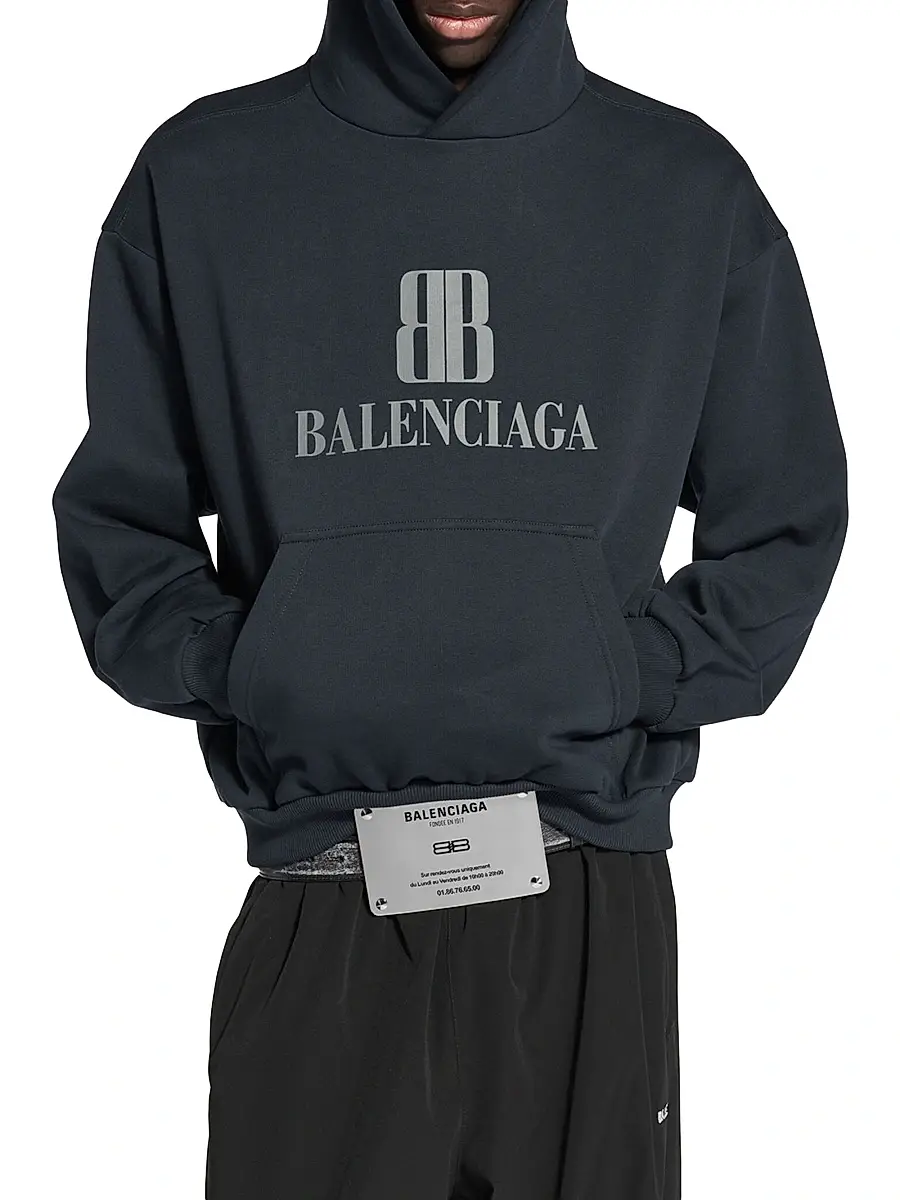 Balenciaga Men's Nano Medium Fit Hoodie | Thumbnail 2