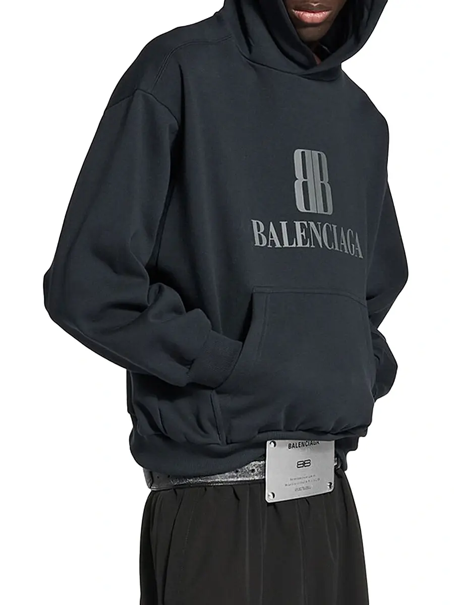 Balenciaga Men's Nano Medium Fit Hoodie | Thumbnail 3