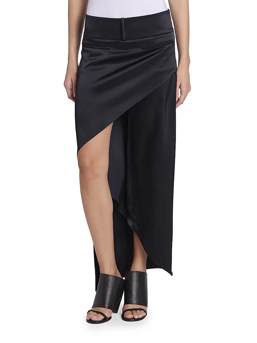 Courrèges Women's Infinity Heritage Asymmetric Satin Maxi Skirt | Thumbnail 3 Courrèges Women's Infinity Heritage Asymmetric Satin Maxi Skirt | Thumbnail 3