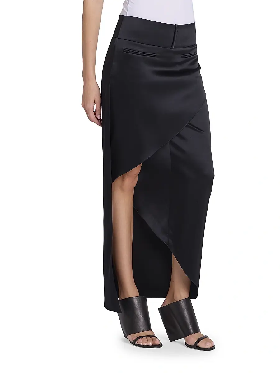 Courrèges Women's Infinity Heritage Asymmetric Satin Maxi Skirt | Thumbnail 4 Courrèges Women's Infinity Heritage Asymmetric Satin Maxi Skirt | Thumbnail 4