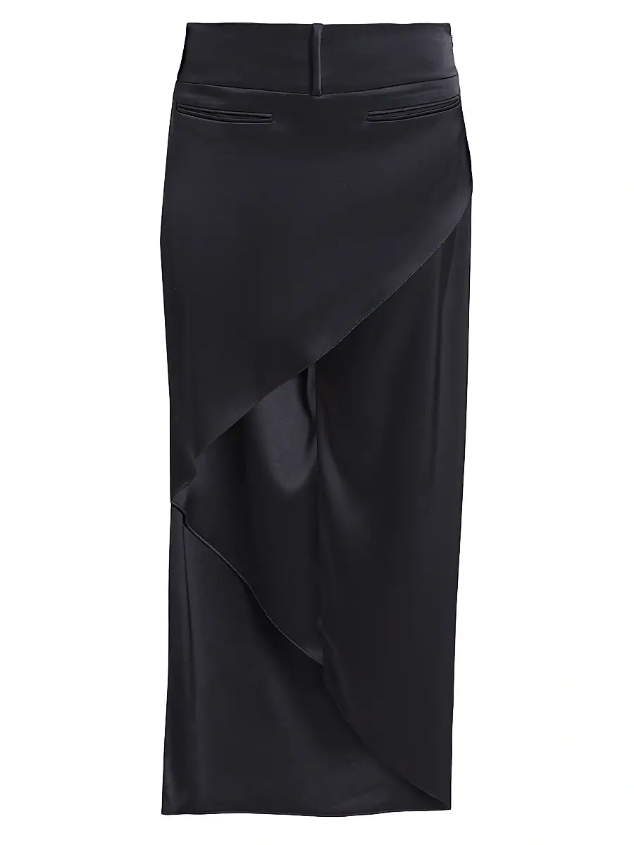 Courreges Women's Infinity Heritage Asymmetric Satin Maxi Skirt - Black | Image 1 Courreges Women's Infinity Heritage Asymmetric Satin Maxi Skirt - Black | Image 1