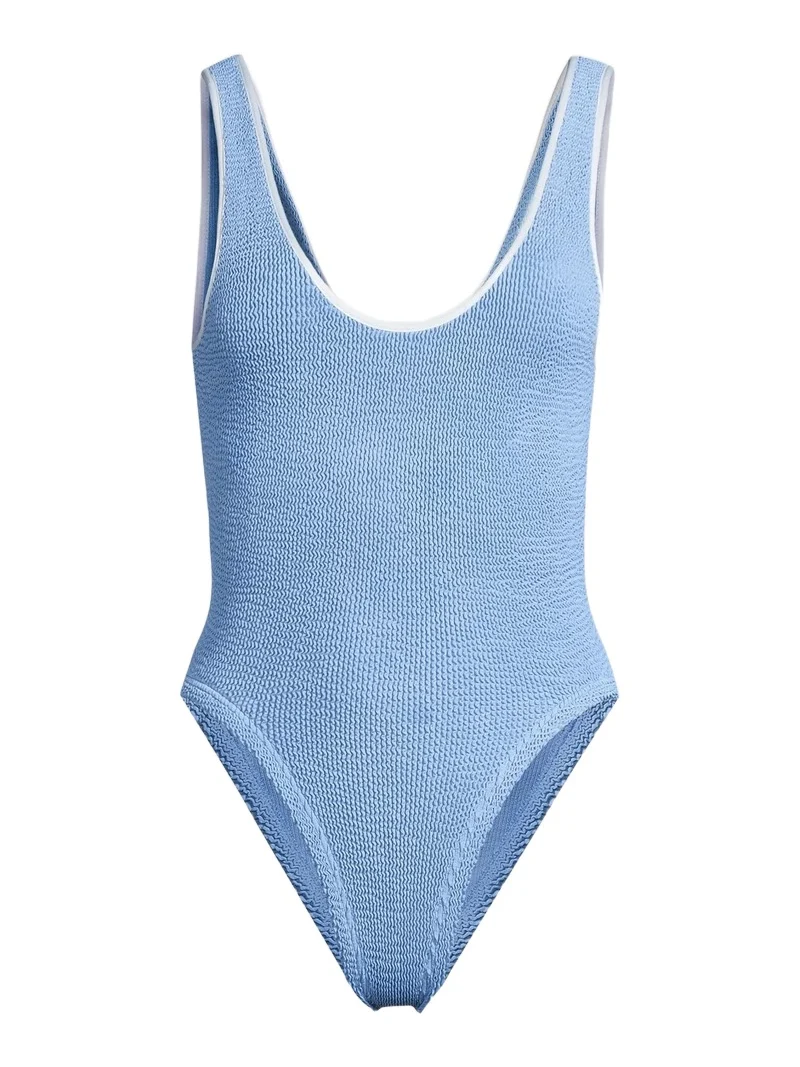 Hunza G Women's Faye Textured V-Neck One-Piece Swimsuit