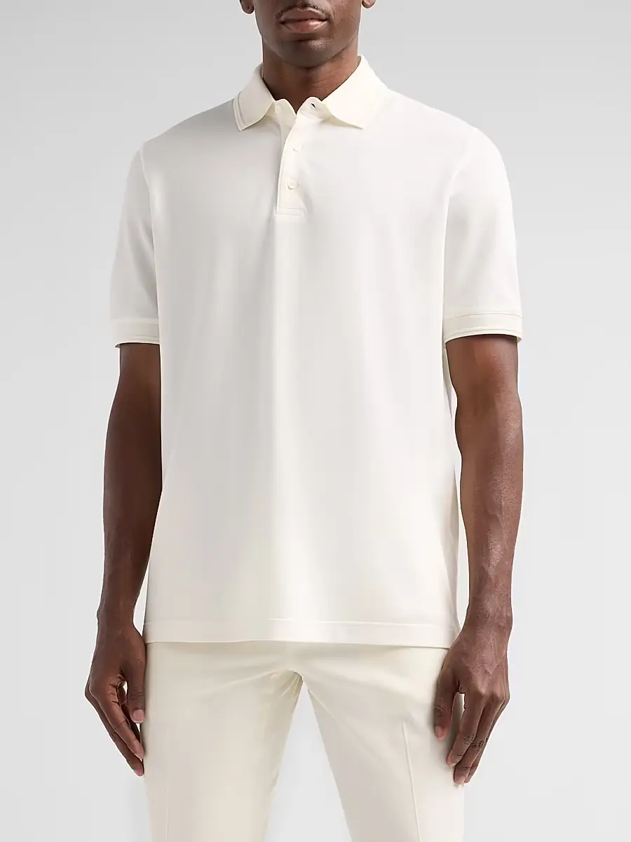 Canali Men's Cotton Piqué Polo Shirt | Thumbnail 4