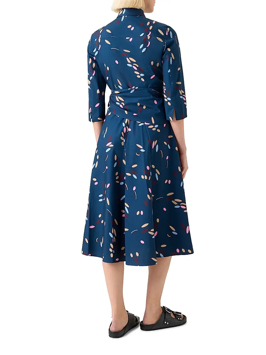Akris punto Women's Confetti Printed Cotton Wrap Midi-Dress | Thumbnail 6 Akris punto Women's Confetti Printed Cotton Wrap Midi-Dress | Thumbnail 6