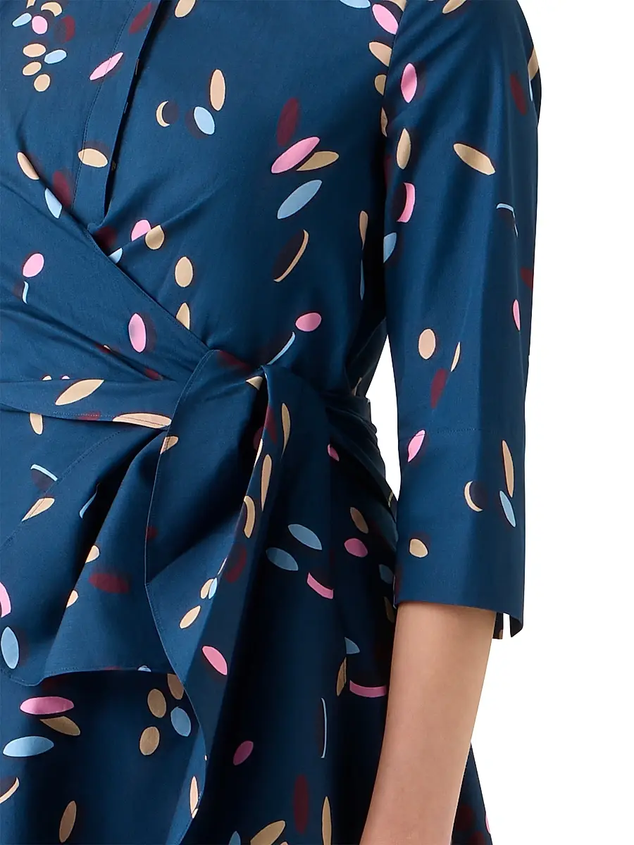 Akris punto Women's Confetti Printed Cotton Wrap Midi-Dress | Thumbnail 7 Akris punto Women's Confetti Printed Cotton Wrap Midi-Dress | Thumbnail 7