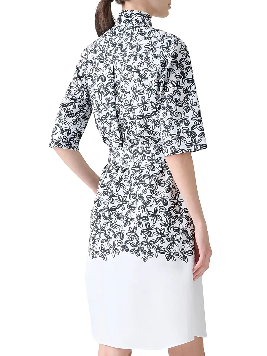 Akris punto Women's Floral Cotton Poplin Shirtdress | Thumbnail 5 Akris punto Women's Floral Cotton Poplin Shirtdress | Thumbnail 5