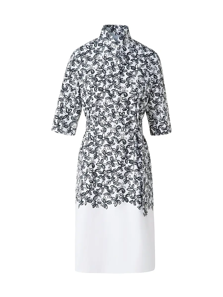 Akris punto Women's Floral Cotton Poplin Shirtdress