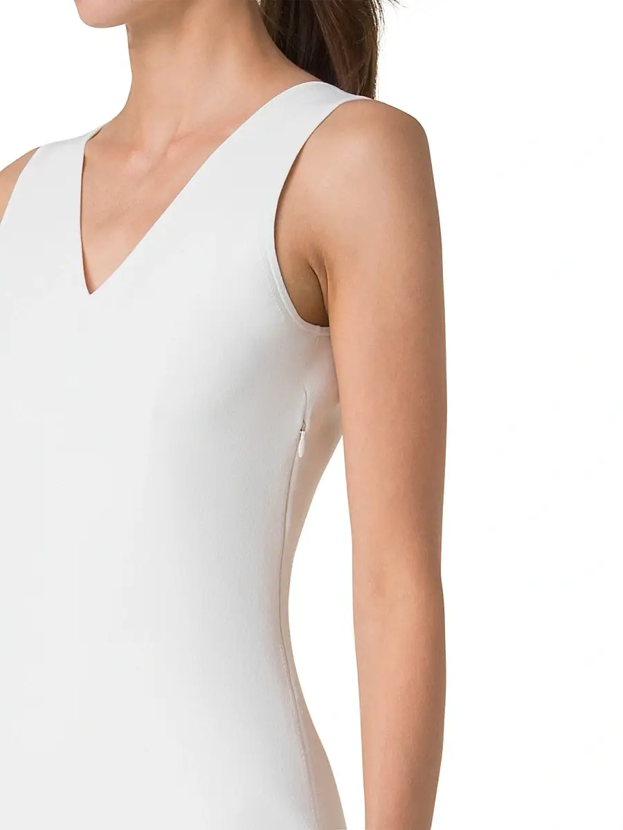 Akris Women's Stretch V-Neck Sheath Midi-Dress | Thumbnail 5 Akris Women's Stretch V-Neck Sheath Midi-Dress | Thumbnail 5