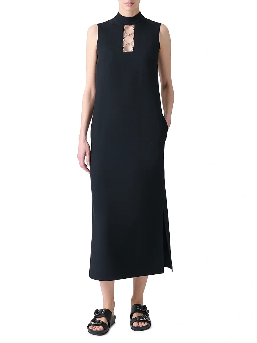 Akris punto Women's Ring Pull Wool Midi-Dress | Thumbnail 2 Akris punto Women's Ring Pull Wool Midi-Dress | Thumbnail 2