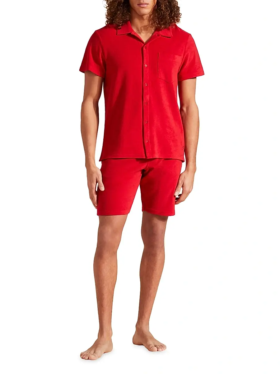 Vilebrequin Men's Organic Cotton Terry Button-Up | Thumbnail 2 Vilebrequin Men's Organic Cotton Terry Button-Up | Thumbnail 2
