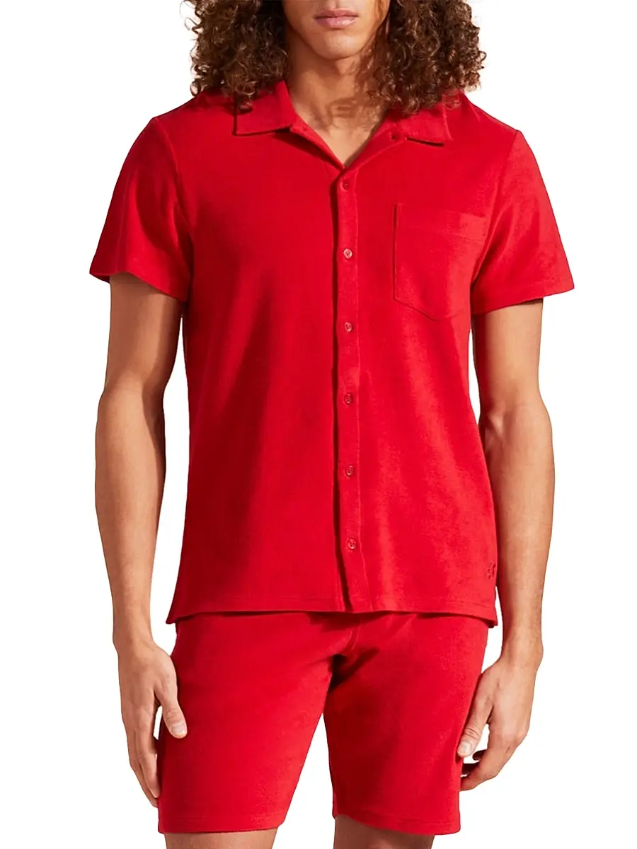 Vilebrequin Men's Organic Cotton Terry Button-Up | Thumbnail 4 Vilebrequin Men's Organic Cotton Terry Button-Up | Thumbnail 4