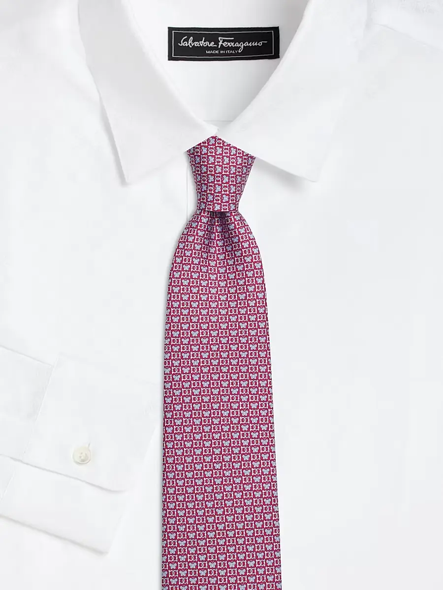 Ferragamo Men's Brigitte Printed Silk Tie | Thumbnail 2
