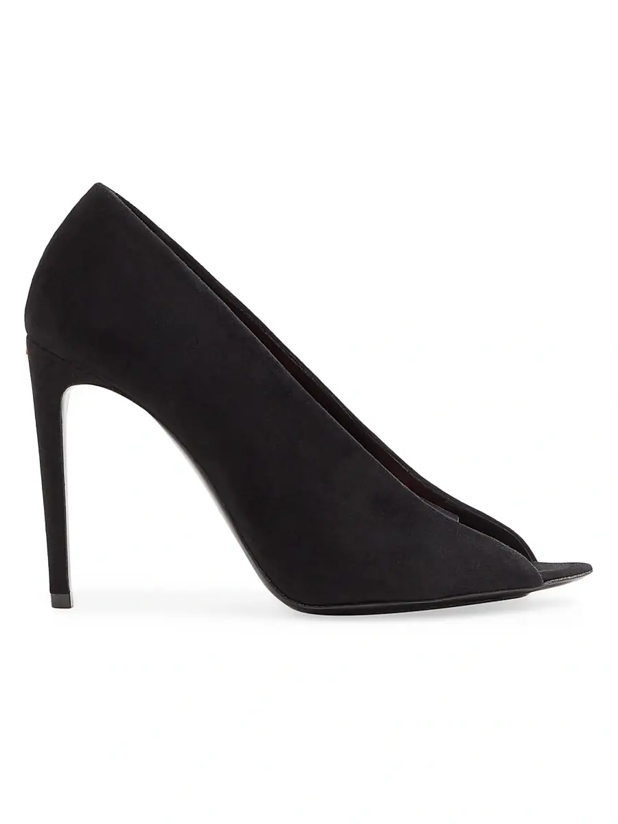 Women's Open-Toe 105MM Revele Suede Pumps - Black Women's Open-Toe 105MM Revele Suede Pumps - Black