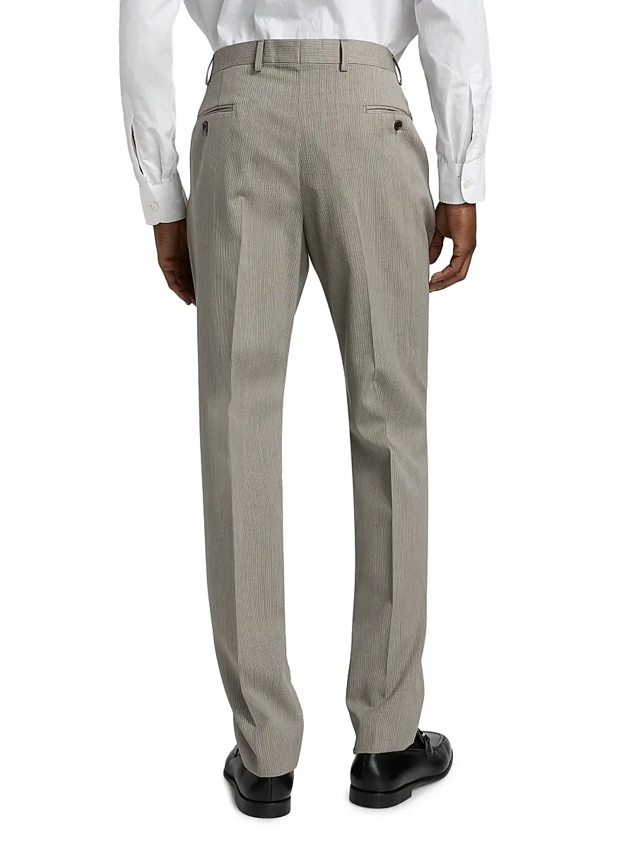 Emporio Armani Men's Flat Front Wool Trousers | Thumbnail 5 Emporio Armani Men's Flat Front Wool Trousers | Thumbnail 5