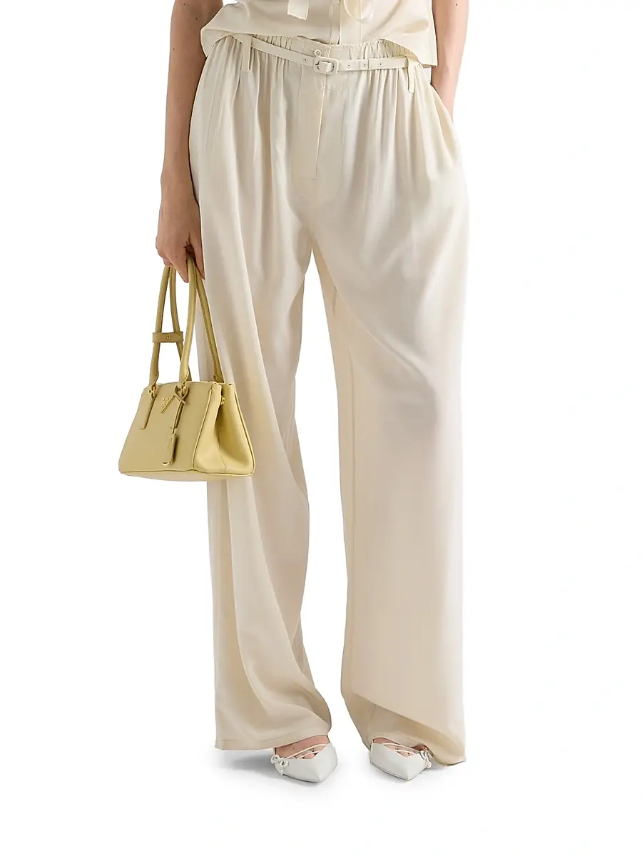 Prada Women's Silk Marocain Pants | Thumbnail 3