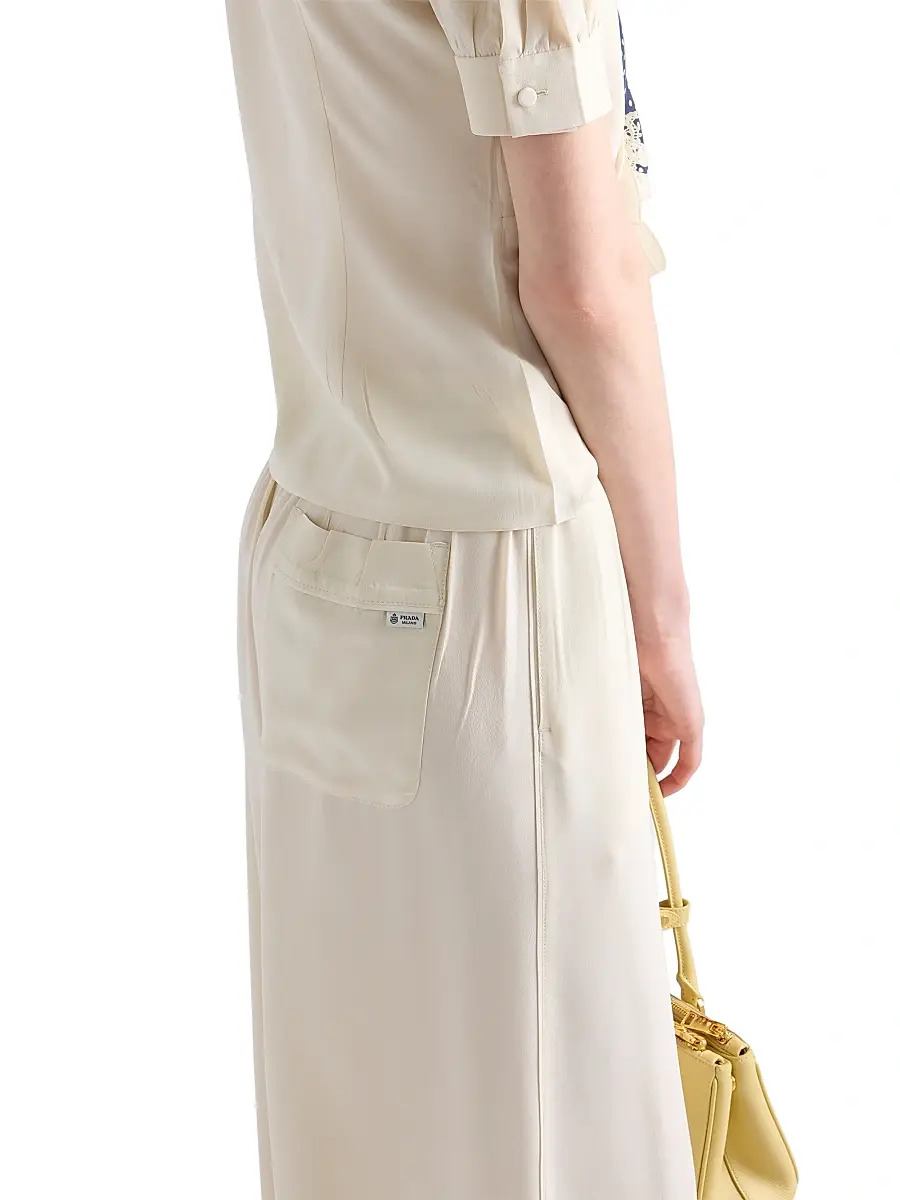 Prada Women's Silk Marocain Pants | Thumbnail 5