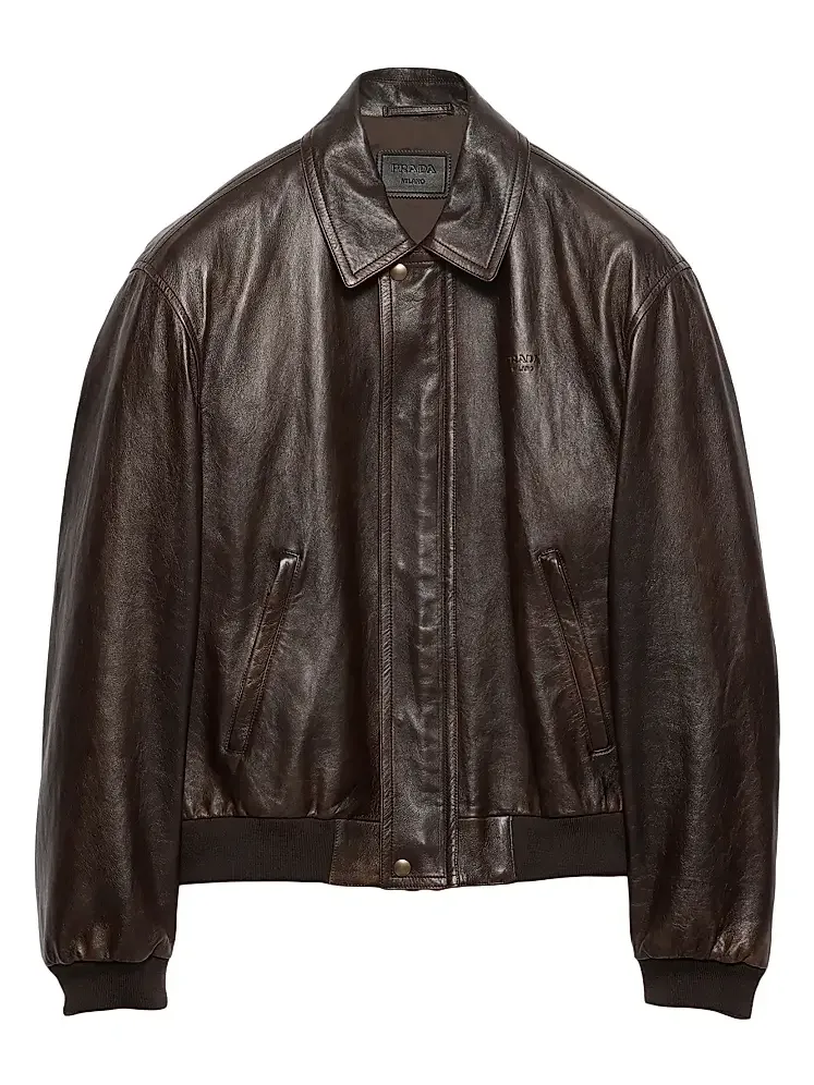 Men's Nappa Leather Bomber Jacket