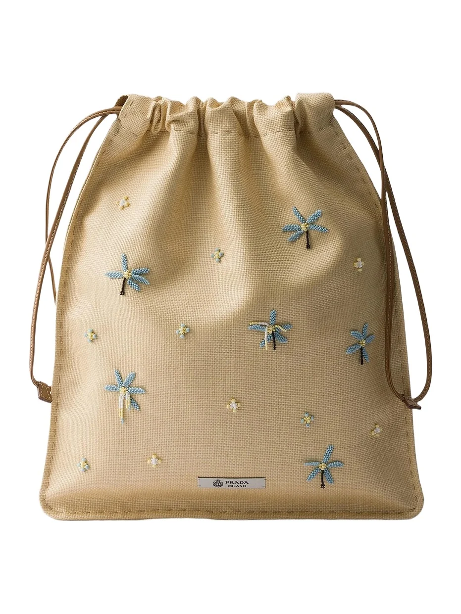 Women's Embroidered Canvas Pouch
