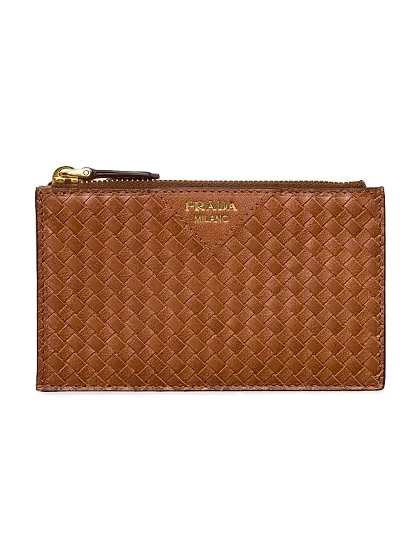 Women's Woven Madras Leather Card Holder