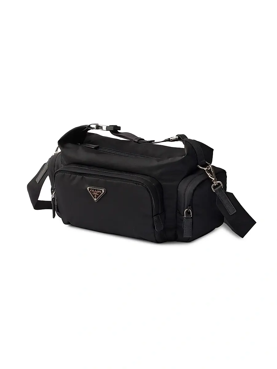 Prada Men's Re-Nylon and Saffiano Leather Shoulder Bag | Thumbnail 4 Prada Men's Re-Nylon and Saffiano Leather Shoulder Bag | Thumbnail 4