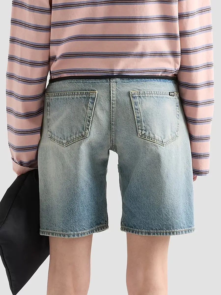 Prada Women's Washed Denim Bermudas | Thumbnail 4 Prada Women's Washed Denim Bermudas | Thumbnail 4