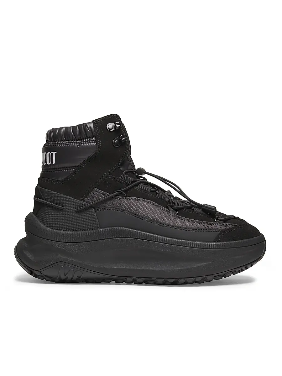 Moon Boot Men's Moon247 XLace Mid High-Top Sneakers - Black - Size 8 | Image 1 Moon Boot Men's Moon247 XLace Mid High-Top Sneakers - Black - Size 8 | Image 1