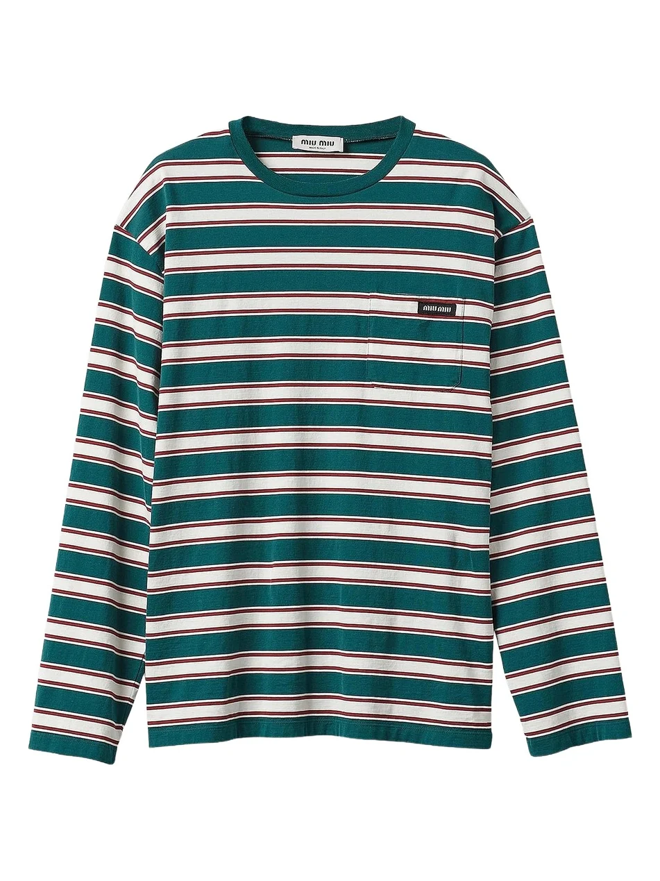 Miu Miu Women's Long-Sleeved Cotton Jersey T-Shirt