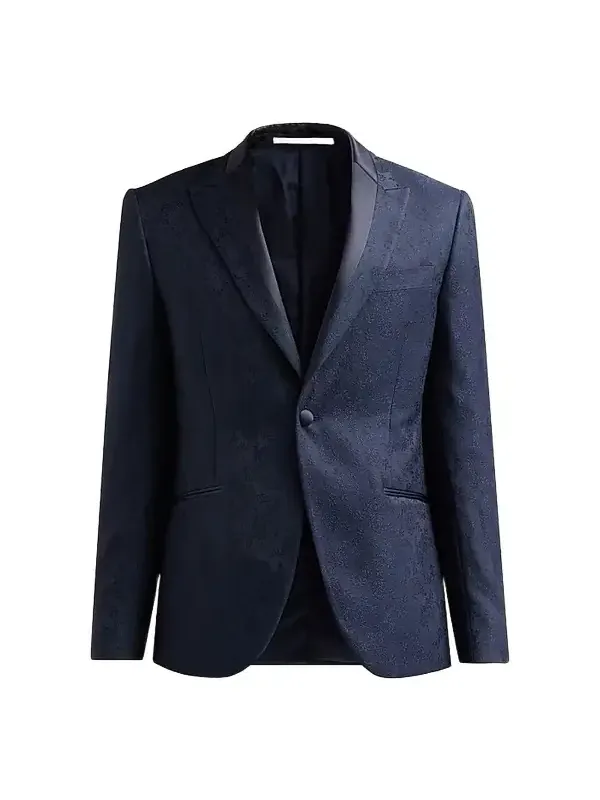 Men's Floral-Embroidered Wool-Blend Dinner Jacket