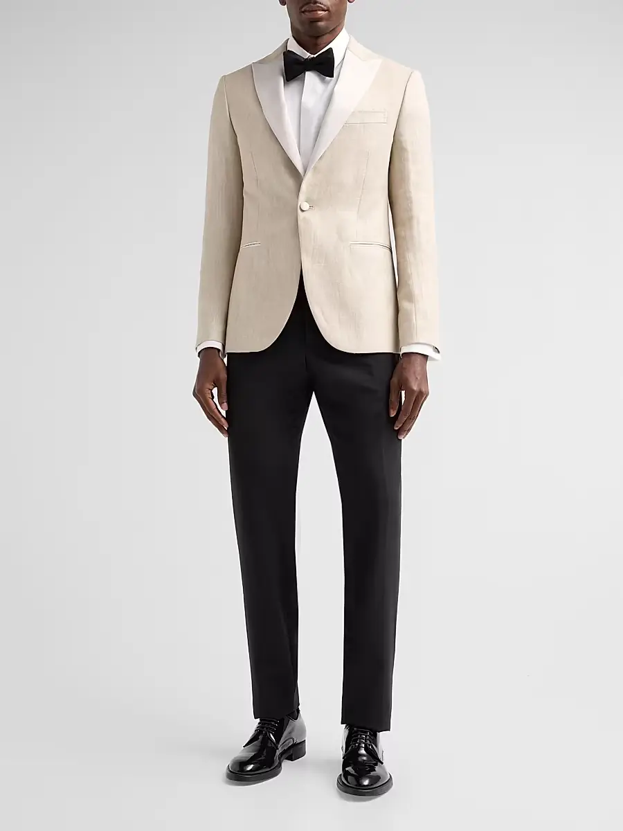 Pal Zileri Men's Textured Linen-Blend Dinner Jacket | Thumbnail 2