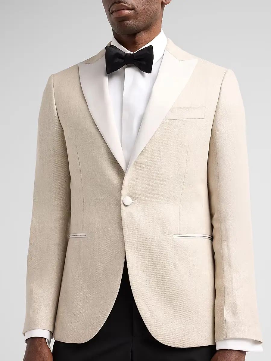 Pal Zileri Men's Textured Linen-Blend Dinner Jacket | Thumbnail 5