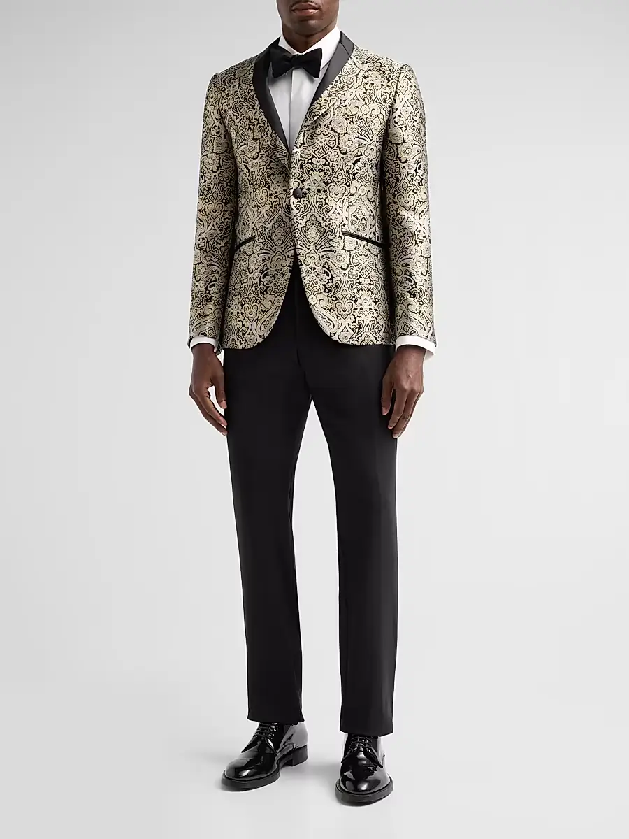 Pal Zileri Men's Baroque-Inspired Jacquard Dinner Jacket | Thumbnail 2 Pal Zileri Men's Baroque-Inspired Jacquard Dinner Jacket | Thumbnail 2