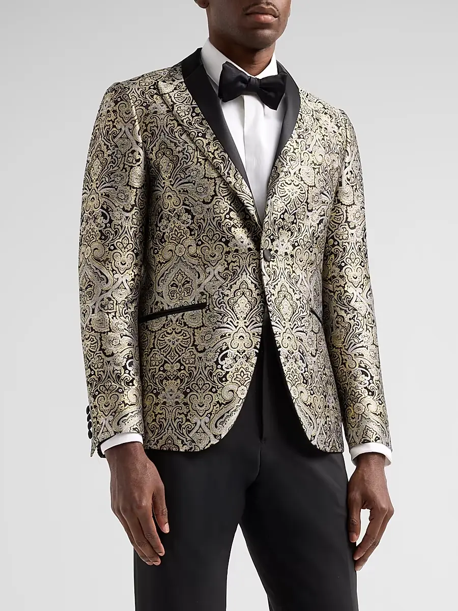 Pal Zileri Men's Baroque-Inspired Jacquard Dinner Jacket | Thumbnail 3 Pal Zileri Men's Baroque-Inspired Jacquard Dinner Jacket | Thumbnail 3