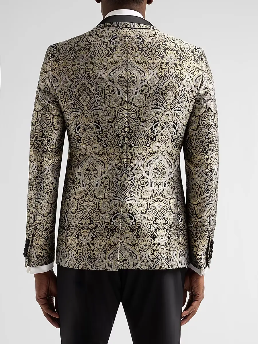 Pal Zileri Men's Baroque-Inspired Jacquard Dinner Jacket | Thumbnail 4 Pal Zileri Men's Baroque-Inspired Jacquard Dinner Jacket | Thumbnail 4